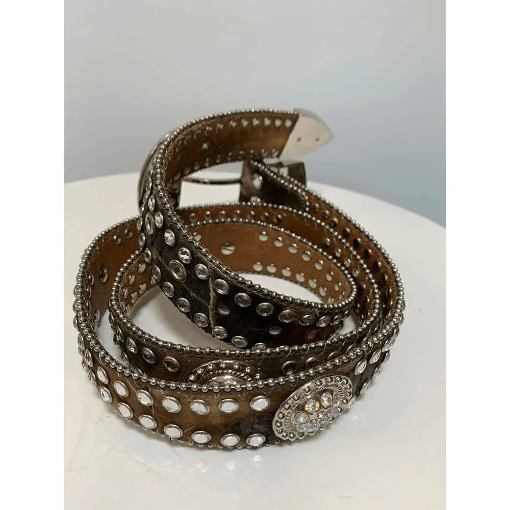 Blazin Roxx Green Camo Jeweled Western Belt